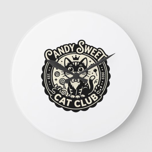 Candy Sweet Kat Grappige Kat Graphics - Candy Swee Grote Klok (Voorkant)