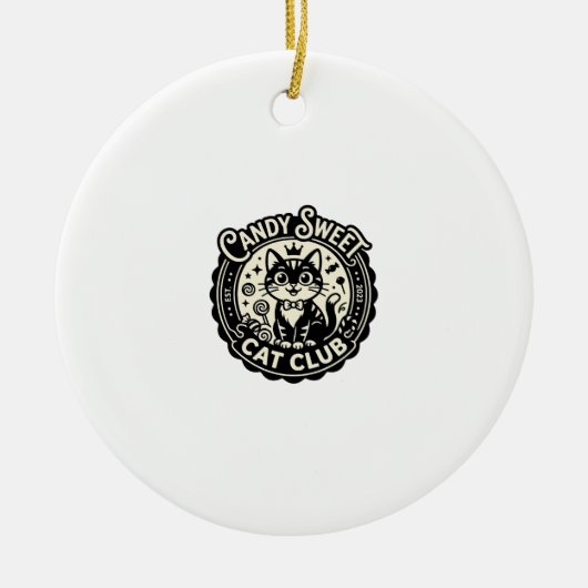 Candy Sweet Kat Grappige Kat Graphics - Candy Swee Keramisch Ornament (Voorkant)