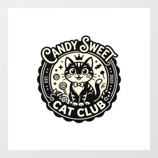 Candy Sweet Kat Grappige Kat Graphics - Candy Swee Raamsticker (Vel)