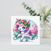 Candy Swirl Eenhoorn Magie Feestdagenkaart (Staand voorkant)