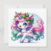 Candy Swirl Eenhoorn Magie Feestdagenkaart (Voorkant)