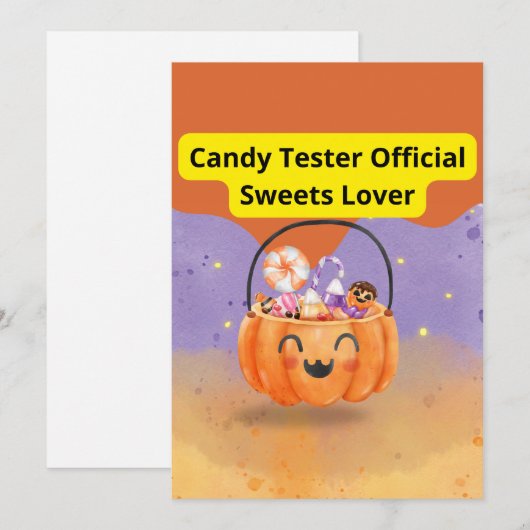 Candy Tester Official Sweets Lover Bedankkaart (Voorkant / Achterkant)