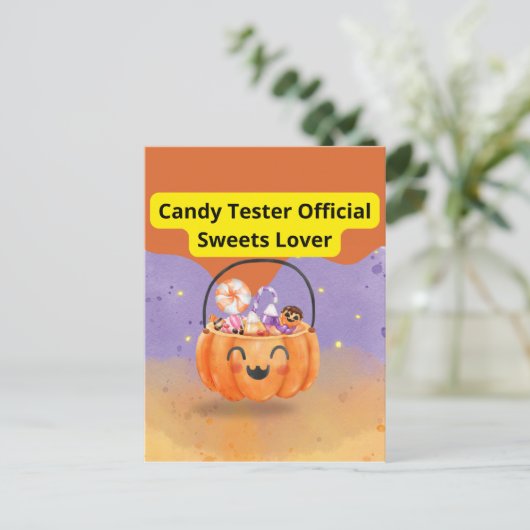 Candy Tester Official Sweets Lover Briefkaart (Staand voorkant)