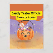 Candy Tester Official Sweets Lover Briefkaart (Voorkant)