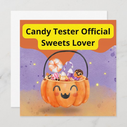 Candy Tester Official Sweets Lover Kaart (Voorkant / Achterkant)