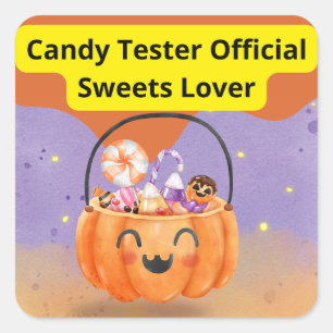 Candy Tester Officieel Snoepjesliefhebber Vierkante Sticker