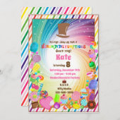 Candy thema, chocolade, gouden ticket, regenboog i kaart (Voorkant / Achterkant)