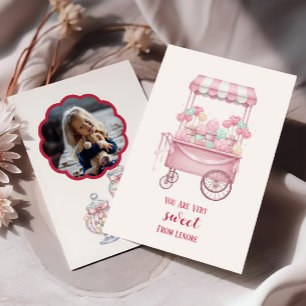 Candy Thema Kinderen Valentijnsdag Fotokaart, Notitiekaartje