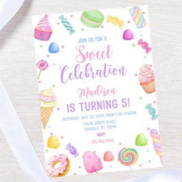 Candy thema verjaardagsuitnodiging template, Candy Kaart