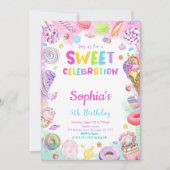 Candy verjaardagsuitnodiging kaart (Voorkant)