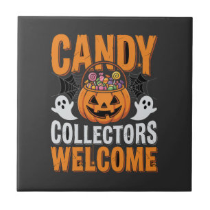 Candy Verzamelaars Welkom Halloween Pompoen Tegeltje