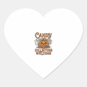 Candy Verzamelaars Welkom Pompoen Geest Spinnenweb Hart Sticker