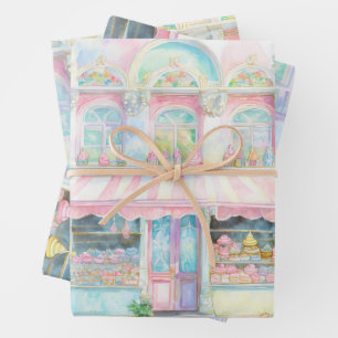 Candy winkel in Parijs aquarel  Inpakpapier Vel