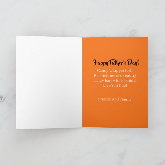 Candy Wrapper Vis Sculptuur Vaderdag Kaart (Binnen)