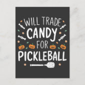 Candy zal Pickleball Spoken Halloween Ruilen Uitnodiging Briefkaart (Voorkant)