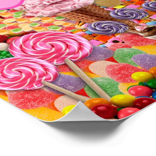 Candybuffet gestreepte luifel trouwposter bord poster (Hoek)