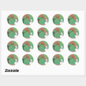 Candycane Boom met Sneeuwman Ronde Sticker (Vel)