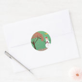 Candycane Boom met Sneeuwman Ronde Sticker (Envelop)