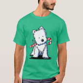 Candycane Cutie Westie T-shirt (Voorkant)