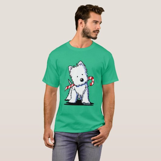 Candycane Cutie Westie T-shirt (Voorkant volledig)