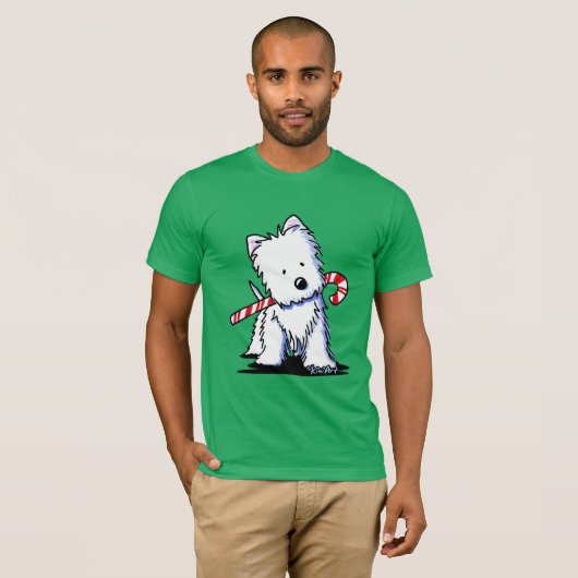Candycane Cutie Westie T-shirt (Voorkant volledig)
