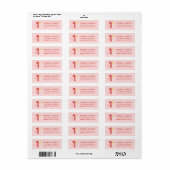 Candycane Doodle CHRISTMAS Holiday Return Address Etiket (Full Sheet)