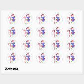 Candycane en Jolly Snowman Ronde Sticker (Vel)
