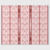 CandyCane en Stripes Patroonroze, rood, wit Cadeaupapier (Vlak)