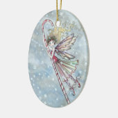 Candycane Fairy Kerstversiering Keramisch Ornament (Links)