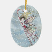 Candycane Fairy Kerstversiering Keramisch Ornament (Voorkant)