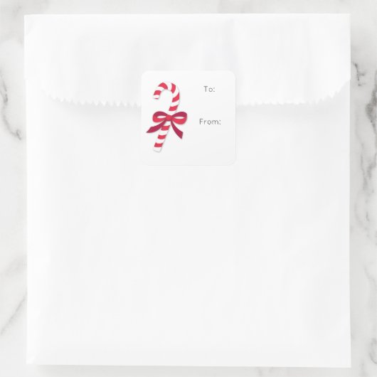 Candycane Festive Holiday Gift Wrap Sticker (Tas)