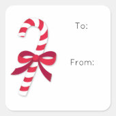 Candycane Festive Holiday Gift Wrap Sticker (Voorkant)
