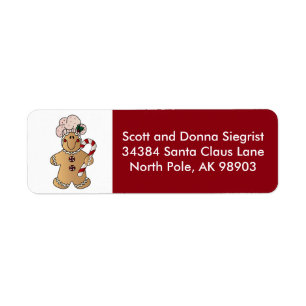 Candycane Gingerbread Man Kerstmis Etiket