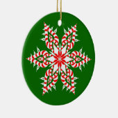 Candycane Green Snowflake - kerstversiering Keramisch Ornament (Rechts)