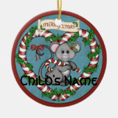 CandyCane Mouse Keramisch Ornament (Voorkant)