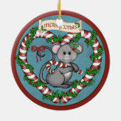 CandyCane Mouse Keramisch Ornament (Achterkant)