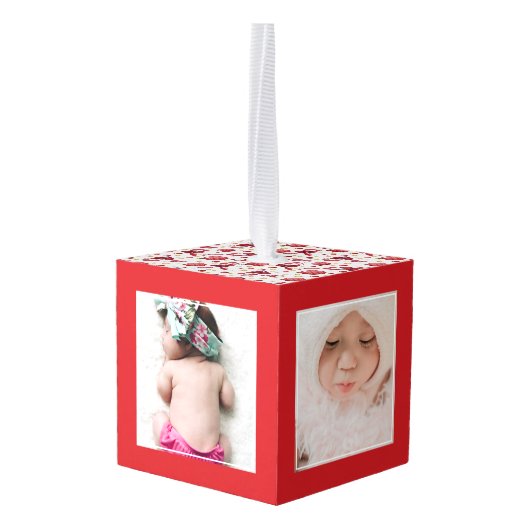 Candycane Pattern Baby Mijn eerste kerstfoto 3 Decoratie (Achter hoekig)