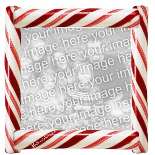 Candycane Photo Ornament Fotobeeldje Ornament (Voorkant)