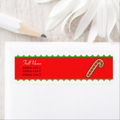 Candycane red n green border kerstlabel etiket (Insitu)