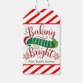 CandyCane Stripe Baking Spirits Bright Cadeaulabel (Voorkant)