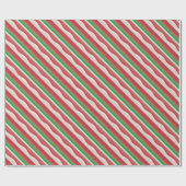 Candycane Stripe Patroon Kerstmis Vakantie Gift Cadeaupapier (Vlak)