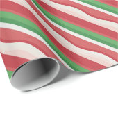 Candycane Stripe Patroon Kerstmis Vakantie Gift Cadeaupapier (Rol Hoek)