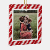 Candycane Stripe Vrolijk Kerstfeest Keramisch Ornament (Rechts)