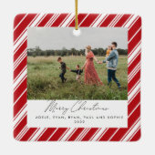Candycane Stripe Vrolijk Kerstfeest Keramisch Ornament (Achterkant)