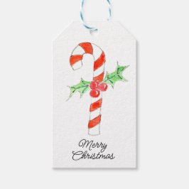 Candycane With Holly Cadeaulabel