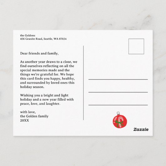 Candycanes Bows Schattigee CUSTOM Kerstvakantie Briefkaart (Achterkant)