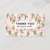 Candycanes Klantenbestelling Dank u QR Code Social Visitekaartje (Voorkant)