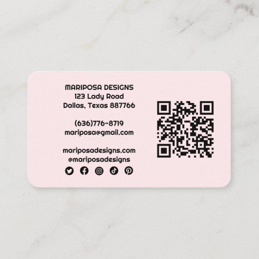 Candycanes Klantenbestelling Dank u QR Code Social Visitekaartje (Achterkant)