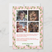 Candycanes Roze Rode Kerst Custom Arch 5 Foto Feestdagenkaart (Achterkant)
