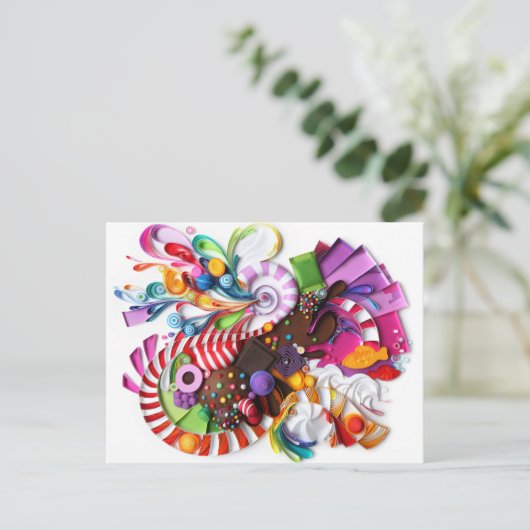 CandyCrush geïnspireerd briefkaart (Staand voorkant)